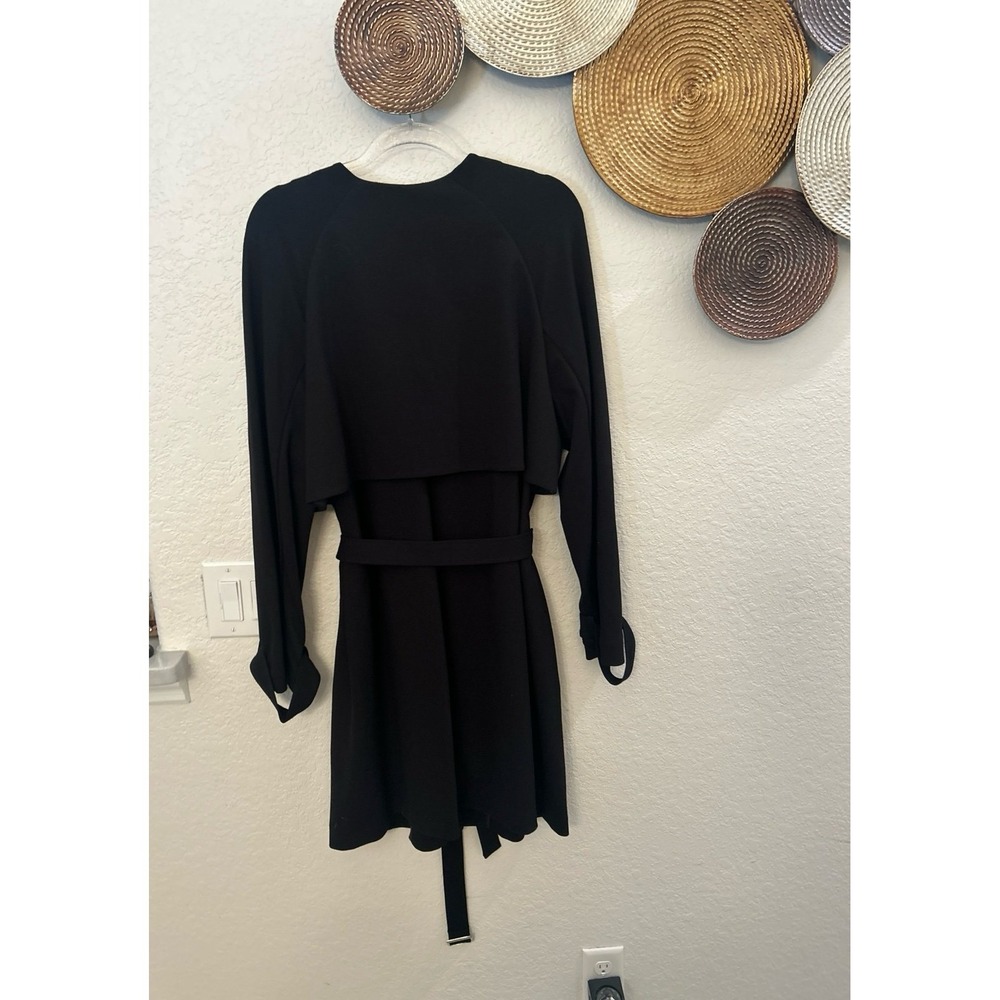 Chico's Black Belted Trench‎ Jacket Coat, Size 3 - Picture 4 of 4